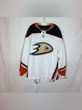 Adidas MiC Anaheim Ducks Made in Canada Team Issued Away Hockey Jersey 58G